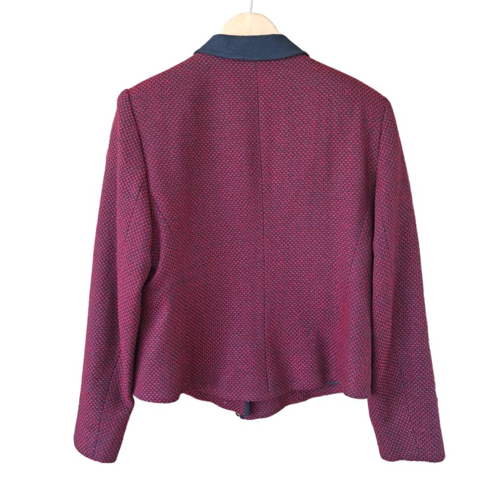 Evan-Picone Vintage Wool Blend Skirt Suit Set Metallic Red Black Tweed Size 14 - Picture 8 of 9